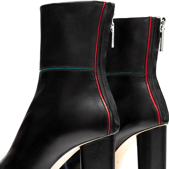 NWT Zara Black High heel leather ankle boots - Picture 2 of 10